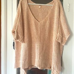 Free People Blush Pink Oversized Sweater